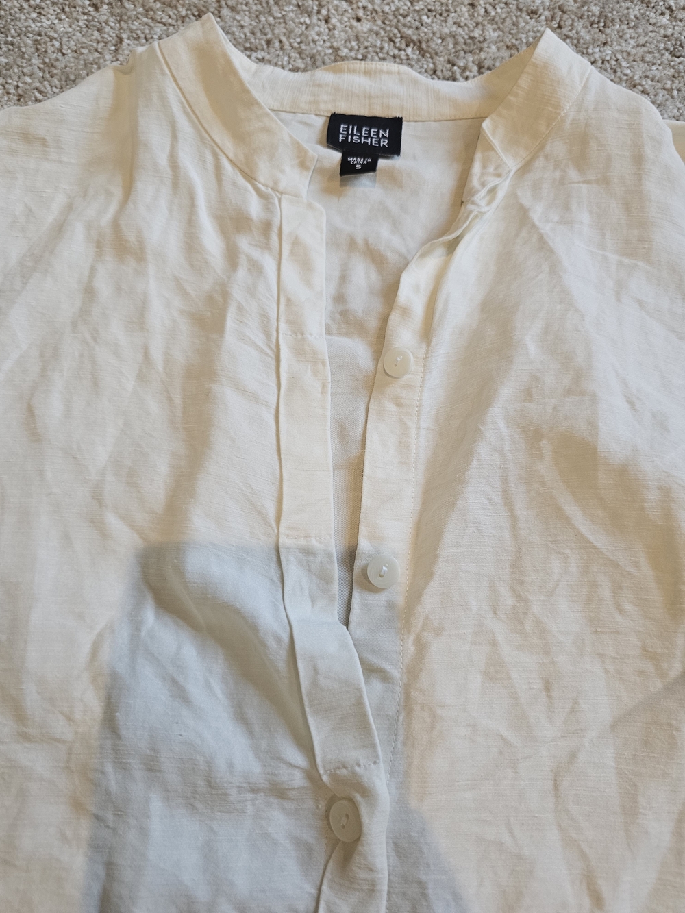 Eileen Fisher Linen-silk Sleeveless Button Front Top - Picture 2 of 5